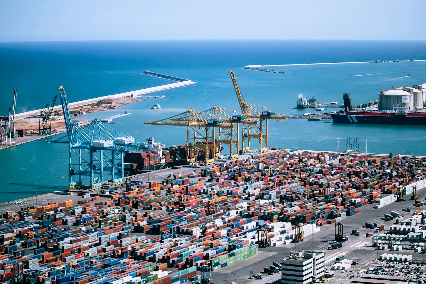 Containers at port